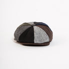 patchwork wool blend newsboy cap multicolor front view