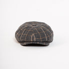 wool blend newsboy cap grey windowpane front view