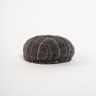grey windowpane wool blend newsboy cap angled detail

