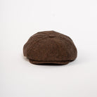 paperboy cap brown herringbone front view