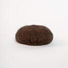 paperboy cap brown herringbone back view