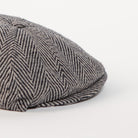 paperboy newsboy cap grey herringbone side detail