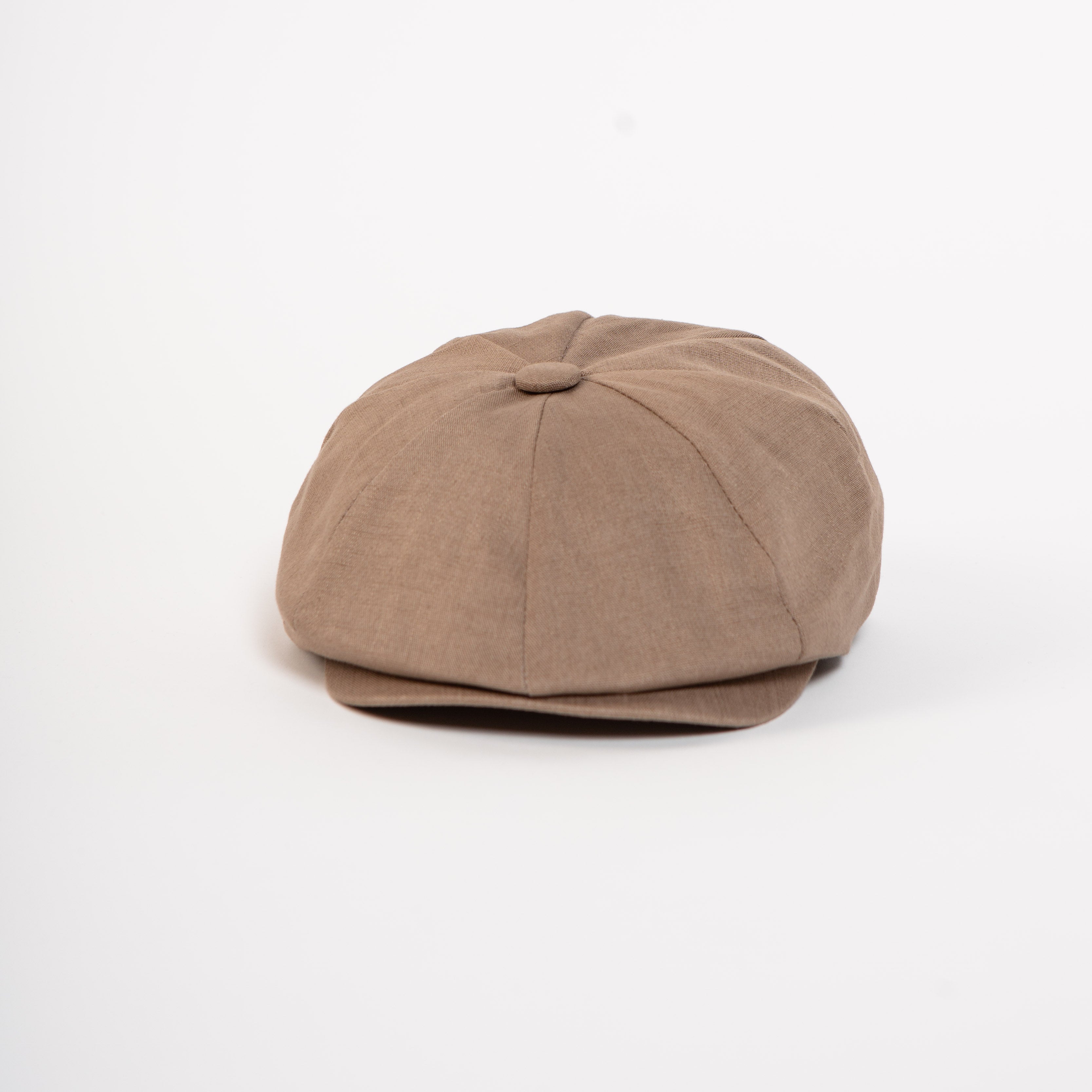 newsboy cap taupe back view