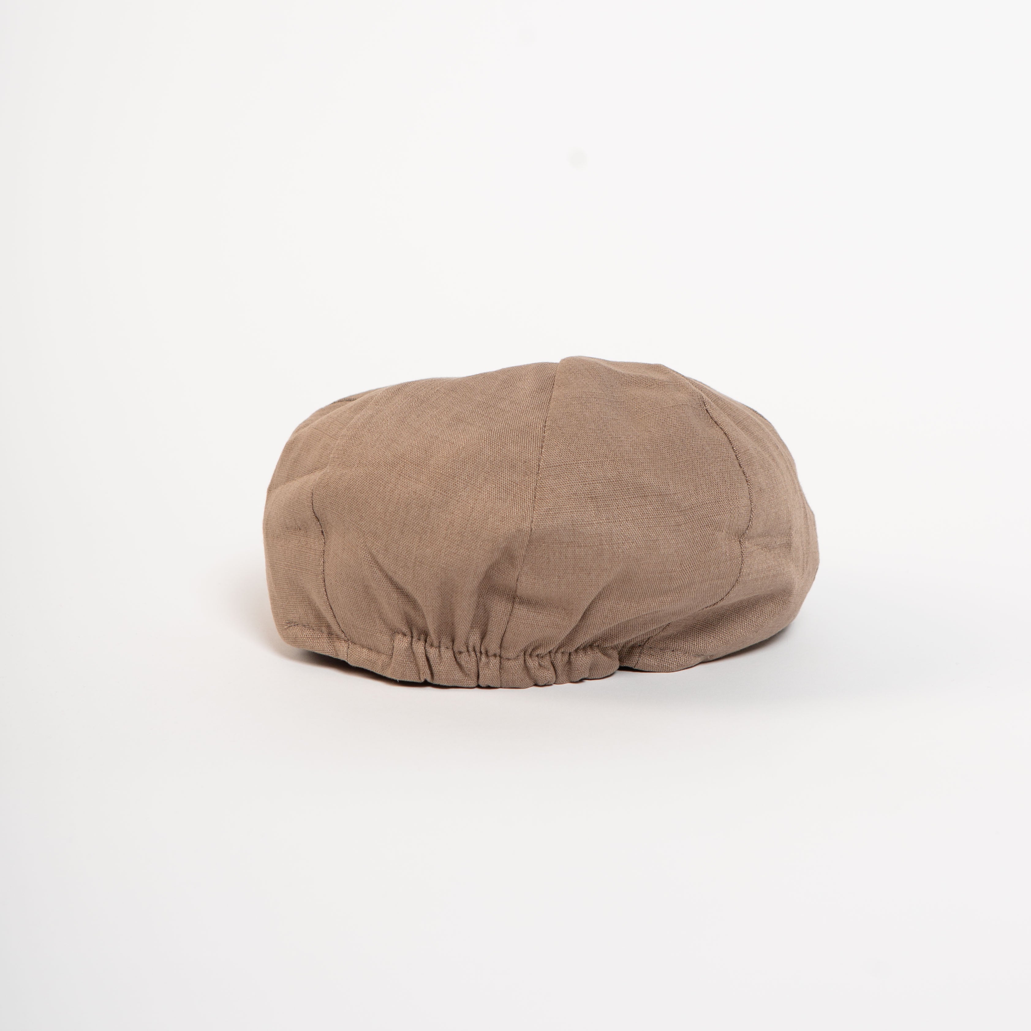 newsboy cap taupe front view