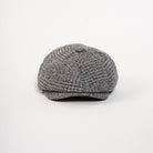 wool blend paperboy cap grey houndstooth front view