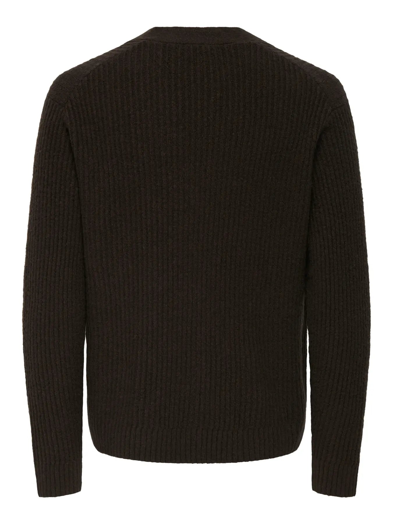 Black ribbed sweater on a white background by Only and sons