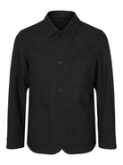 Men’s wool blazer in grey pinstripe  – Bia Boro Menswear Vancouver