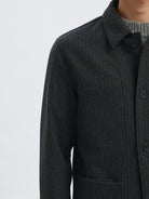 Men’s wool blazer in grey pinstripe  – Bia Boro Menswear Vancouver