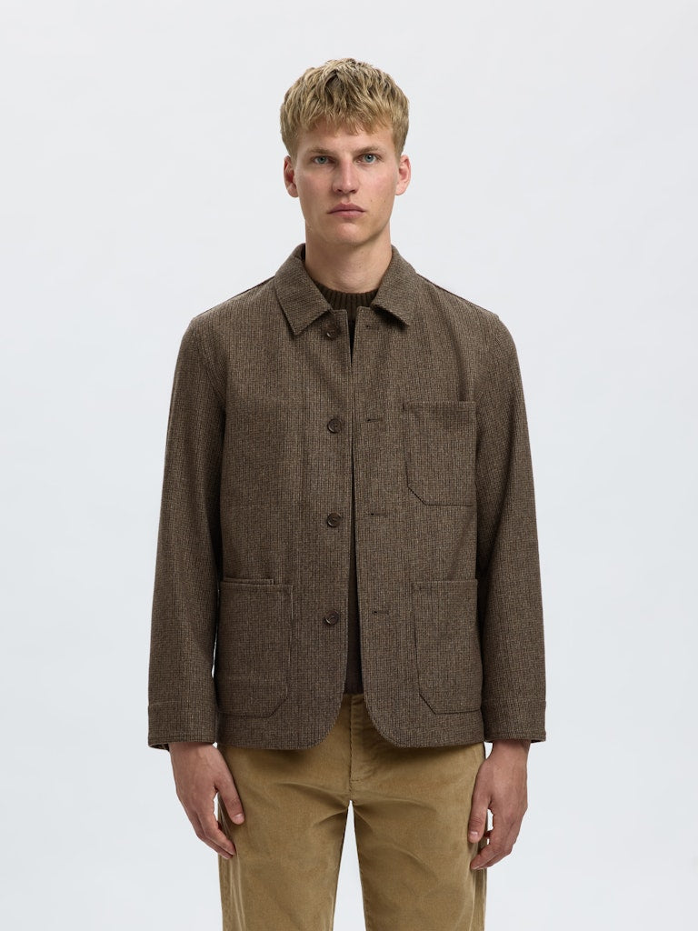 Men’s wool blazer in brown houndstooth – Bia Boro Menswear Vancouver