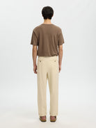 linen trousers back view cropped ankle fit
