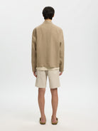 mens linen overshirt back view clean silhouette