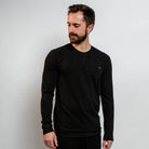 Black textured henley Nero Eclipse