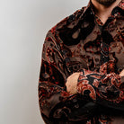 Luxury velvet paisley evening shirt