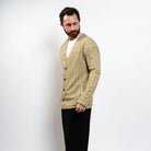 neutral cotton striped cardigan