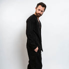 relaxed fit striped cardigan black