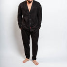 modern black stripe pants