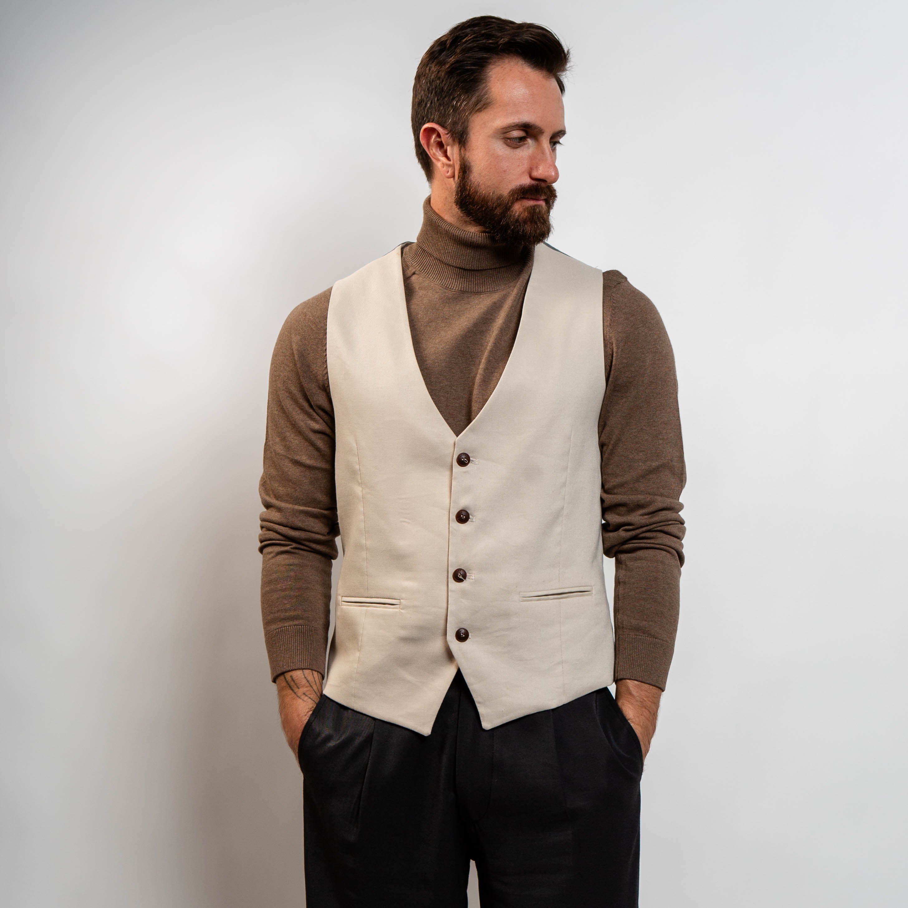 Classic waistcoat sand color