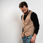 Slim fit vest with classic houndstooth pattern