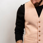 Slim fit blush vest with brown buttons