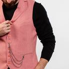Tailored coral vest for men – four-button front