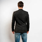 Slim fit charcoal blazer with pattern