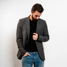 Textured grey blazer with micro pattern