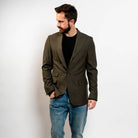 Single breasted blazer olive microdot