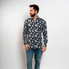black floral cotton shirt