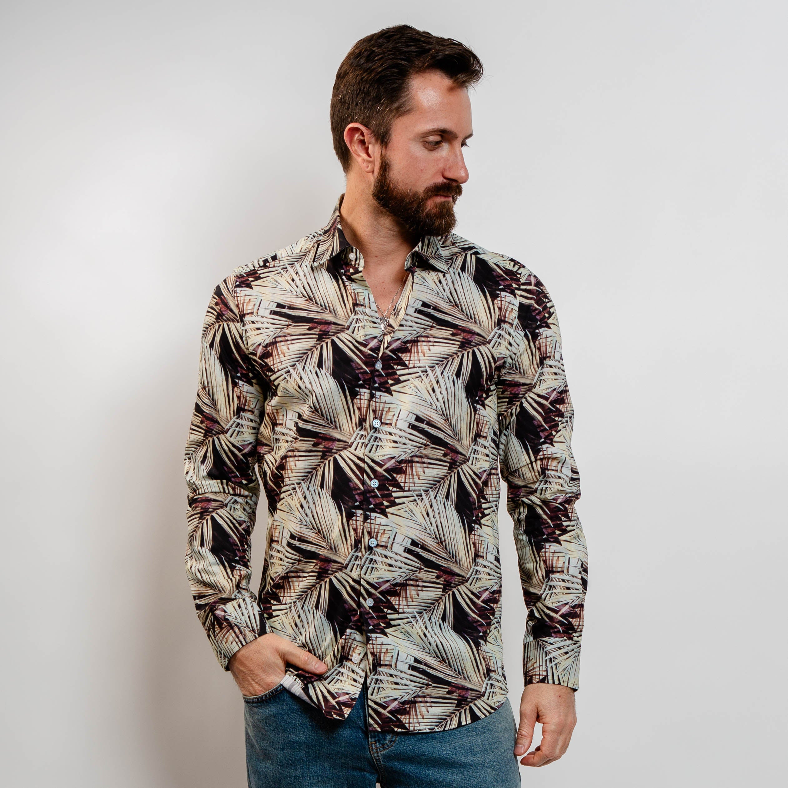 men’s patterned dress shirt