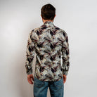 earth tone palm print shirt