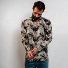 printed cotton button-up