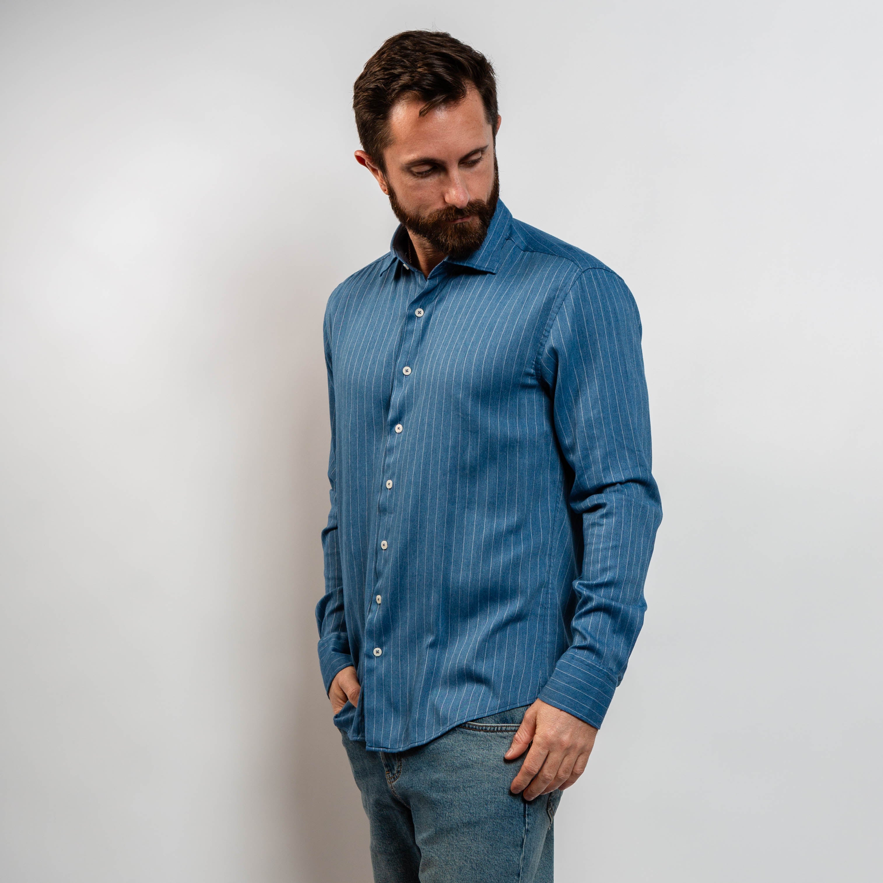 Dress Shirt- Blue Pinstripe – BIA BORO MENSWEAR