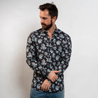 floral dress shirt Azure Bloom