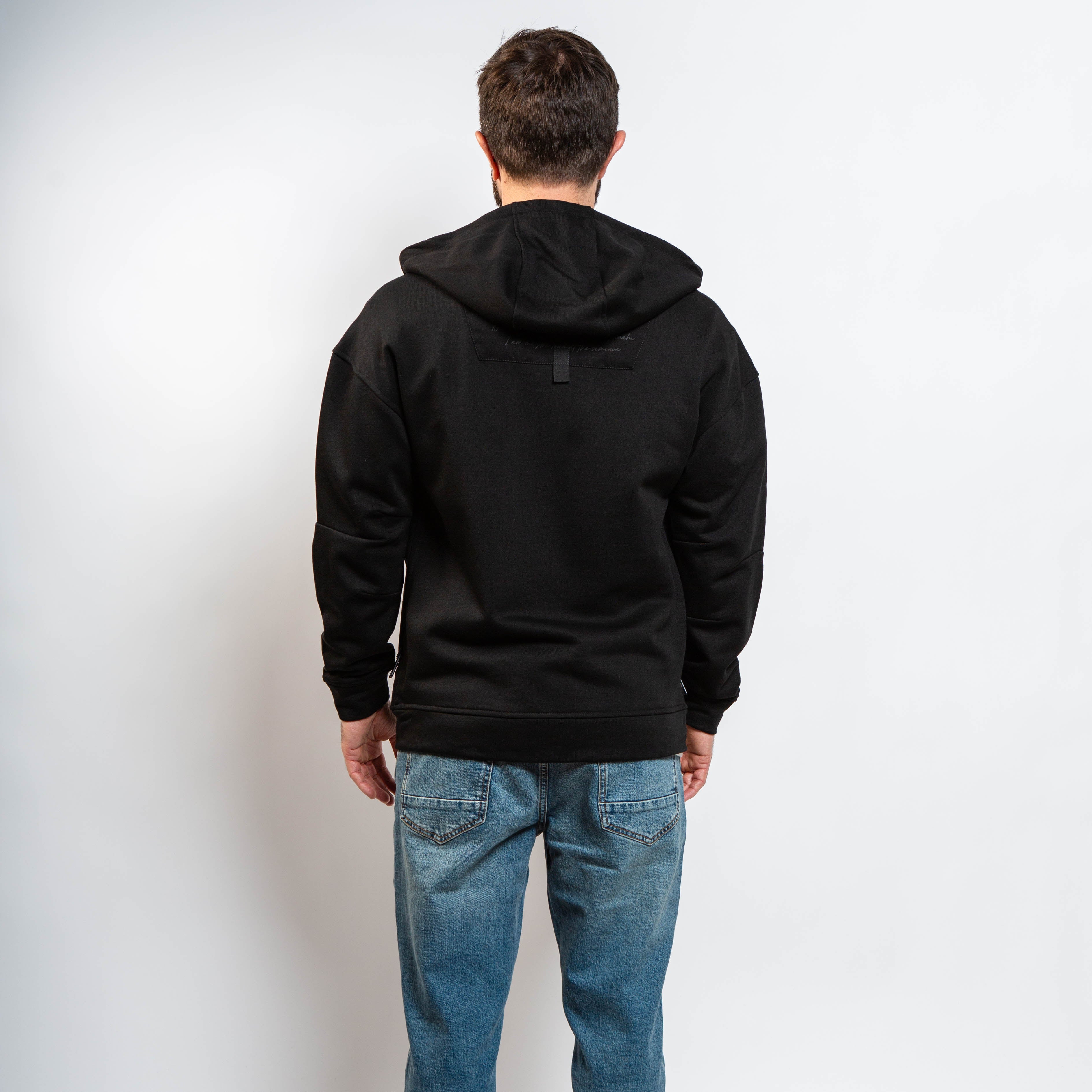 urban streetwear black hooded jacket